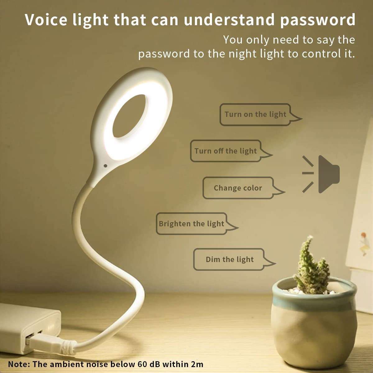 Sound Controlled Reading Led Night Light With USB